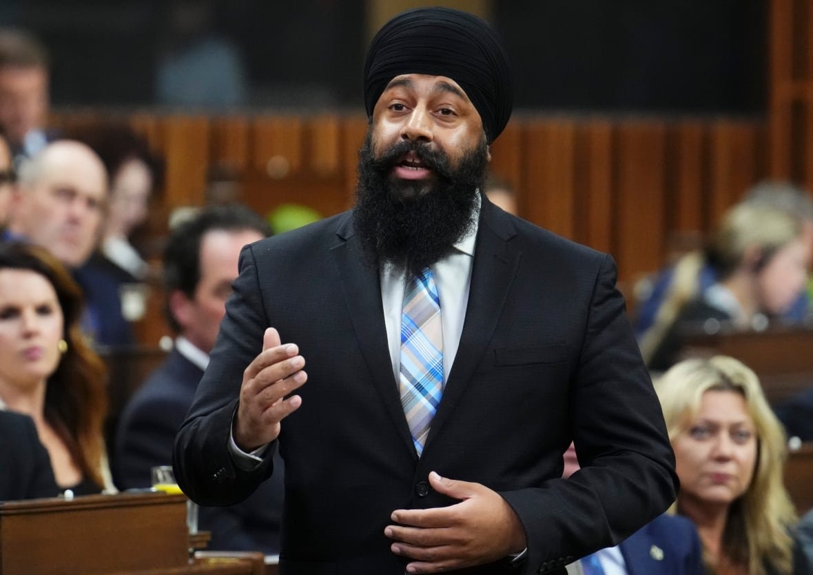 Conservative finance critic Jasraj Singh Hallan rises during question period in the House of Commons on Parliament Hill in Ottawa on Thursday, Oct. 26, 2023. THE CANADIAN PRESS/Sean Kilpatrick